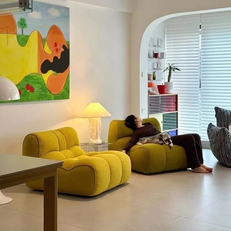 Lazy sofa single retro tatami sofa chair balcony bedroom living room