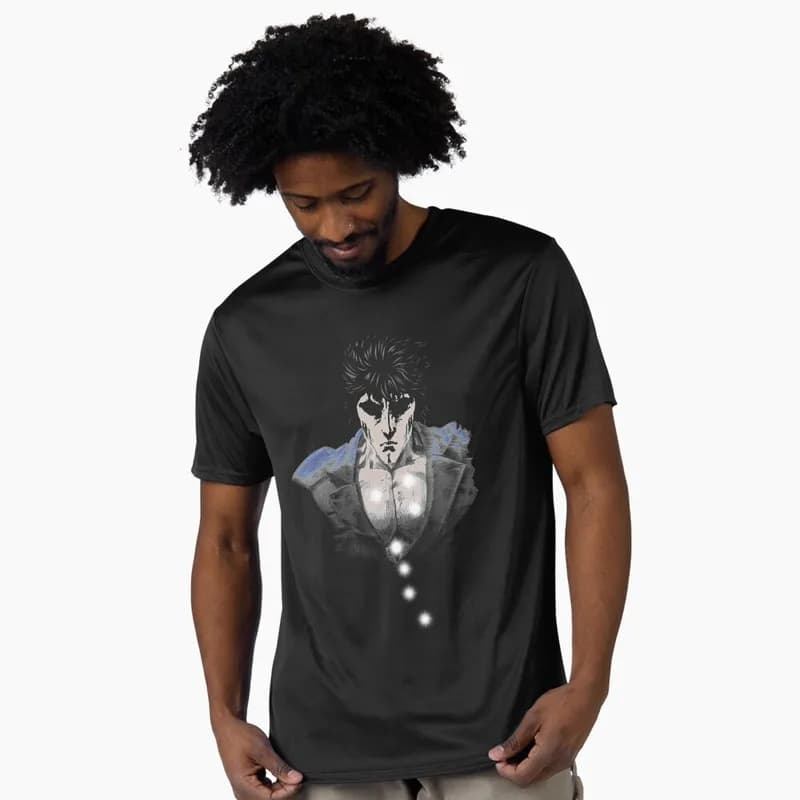 Kenshiro Fist of the North Star T‑Shirt 100% Cotton printed Tee Vintage Hokuto No Ken Anime Streetwear Casual Short Sleeve Tops