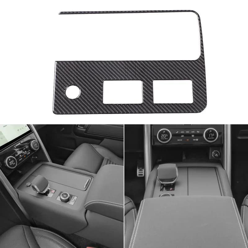 Soft Carbon Fiber For 2021-2026+ Land Rover Discovery 5 LHD Center Console Gear Shift Panel Trim Cover Sticker Car  Accessories
