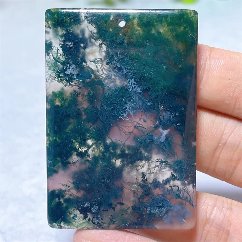 Moss Agate Slab Crystal Natural Healing Gemstone Mineral Witchcraft  Ornaments Reiki Decoration Energy Room Gift Home