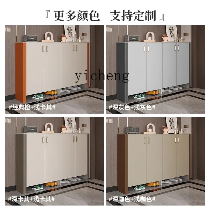 DSA  saddle leather shoe cabinet entrance integrated partition household entrance storage large-capacity solid wood shoe cabinet