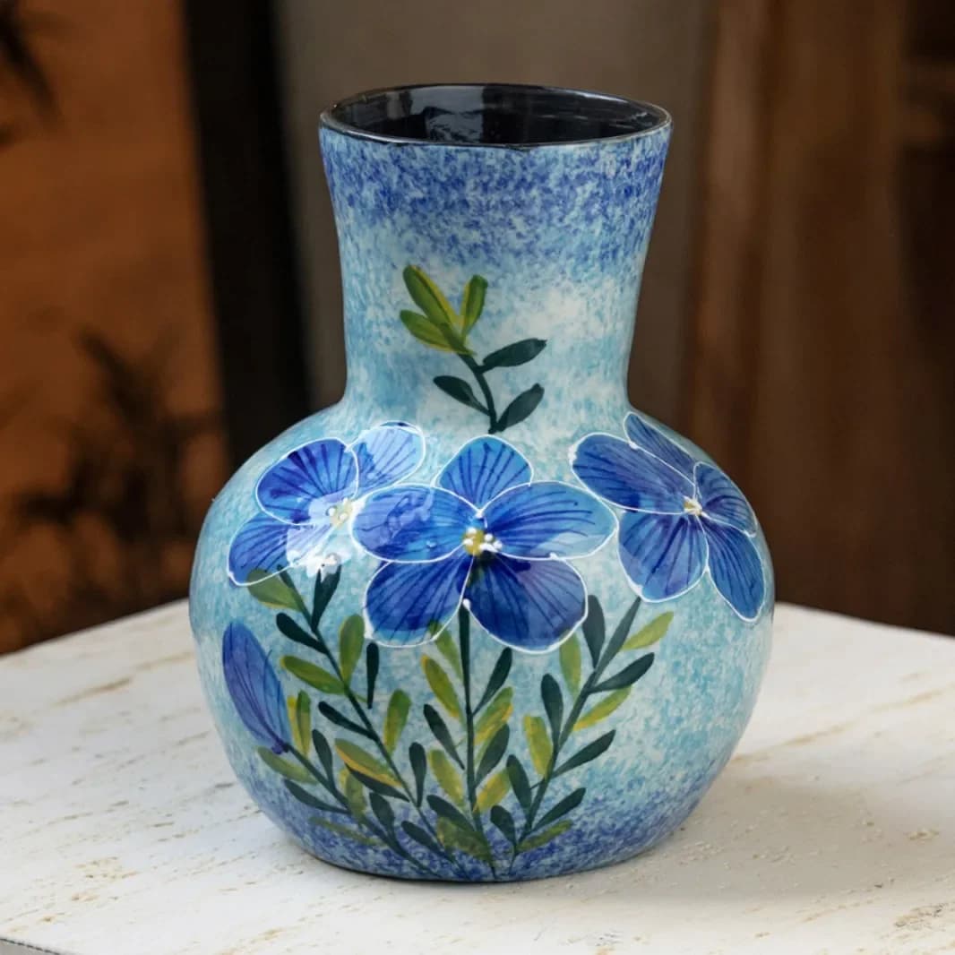 DSA Handmade Oil Painting Vase Dried Flower Home Decoration TV Cabinet Decoration Wine Cabinet TV Cabinet Ceramic Small