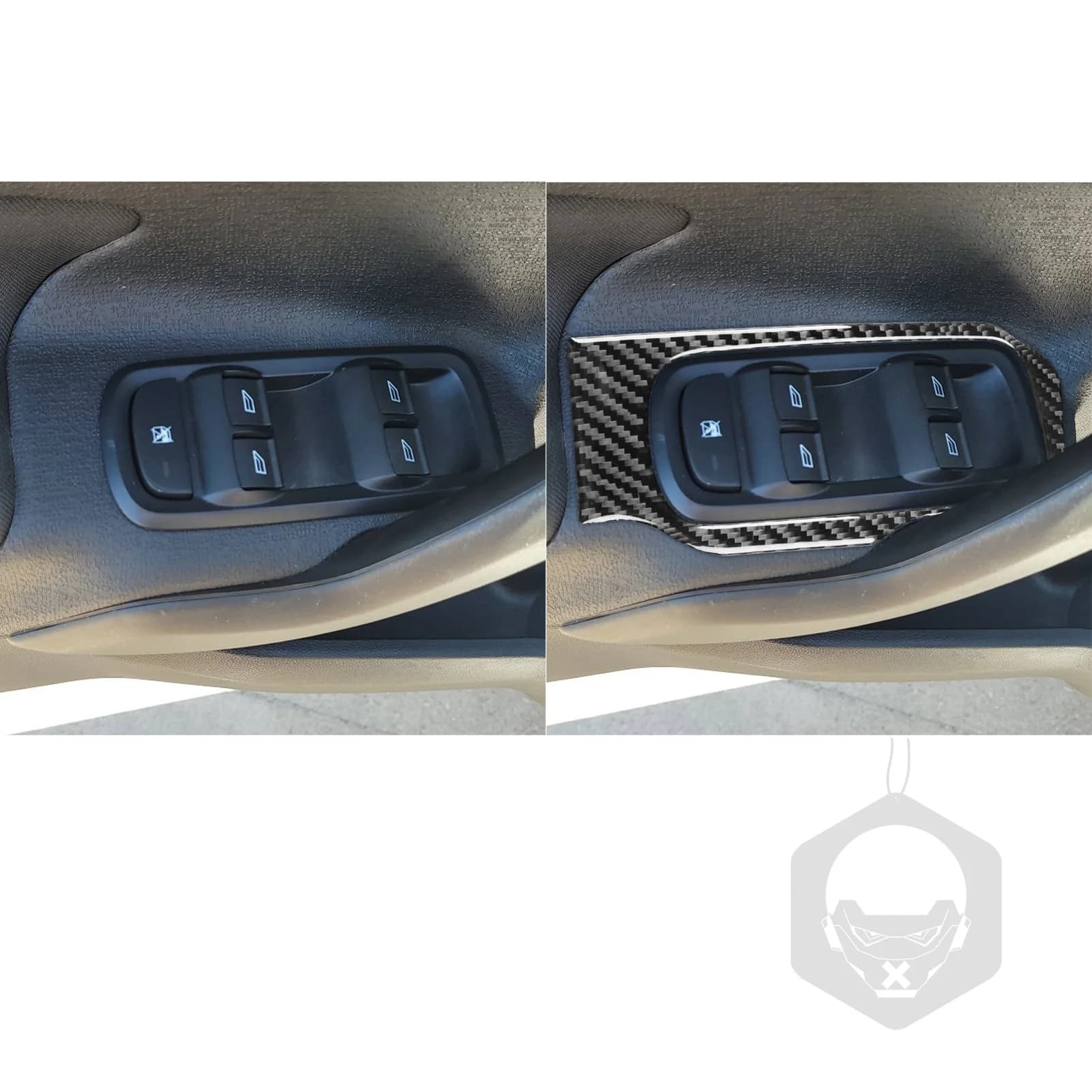 Real Soft Carbon Fiber For Ford Fiesta 2011-2019 Car Window Control Panel Frame Trim Customizable Stickers Interior Accessories