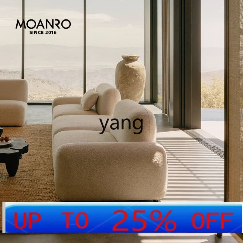 CX fabric sofa module cream style living room modern straight sofa