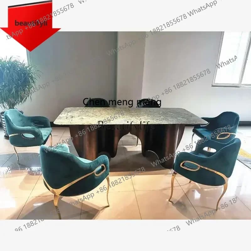 New style Modern minimalist natural marble Italian minimalist Nordic light luxury table ss 8617