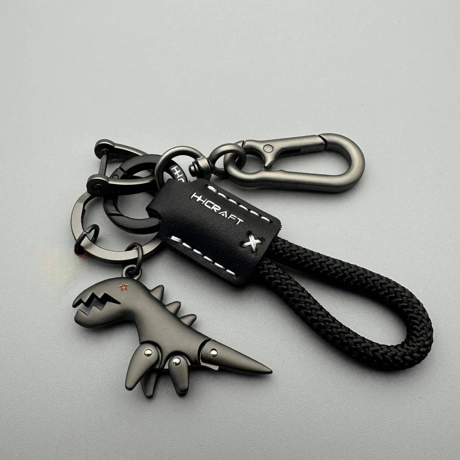 Cute Cartoon Dinosaur Keychain for Women Car Keys Leather Rope Keyring Backpack Accessory Gift