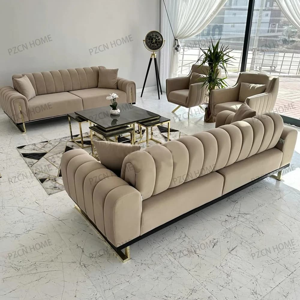 Modern Sofas Bed for Living Room Sofas Set Furniture Velvet Fabric Nordic Luxury Couch Sectional Furniture Living Room Sofa