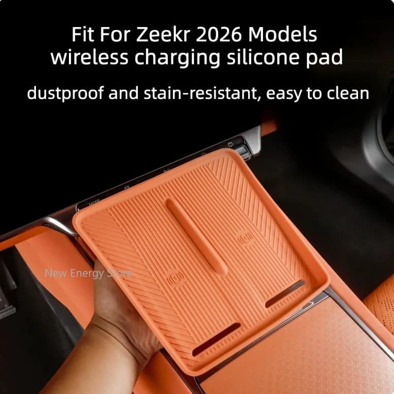 Suitable for Zeekr 7X 2026 Models Car Central Wireless Charging Silicone Protective Pad Anti Dirty Cup Pad Modify Accessories