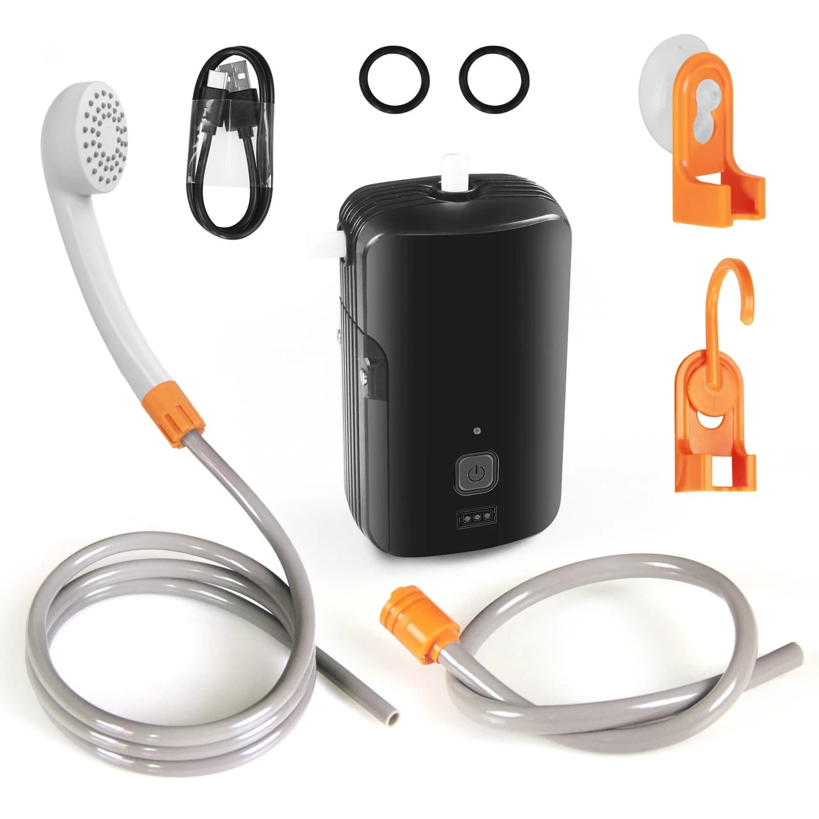 Portable Electric Shower Rechargeable Camping Water Flow System Outdoor Travel Tent RV Bath Tool