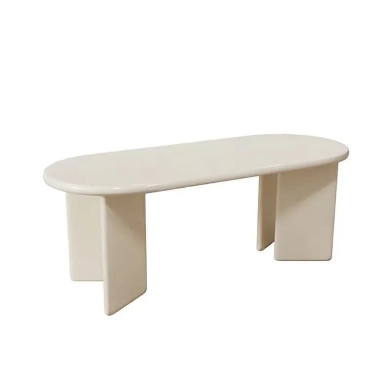 Dining table household small apartment, simple modern bed and breakfast medieval white oval table