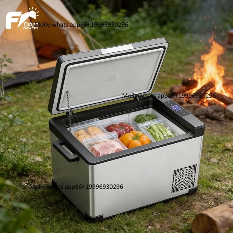 Hot Sales Anti-Shake Portable Fridge 12V 24V 220V Compressor Electric Cooler Car Camper Refrigerator with Freezer
