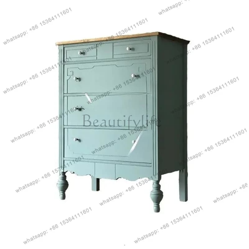 PG American solid wood living room advanced entrance cabinet French retro decorative cabinet small apartment bedroom storage