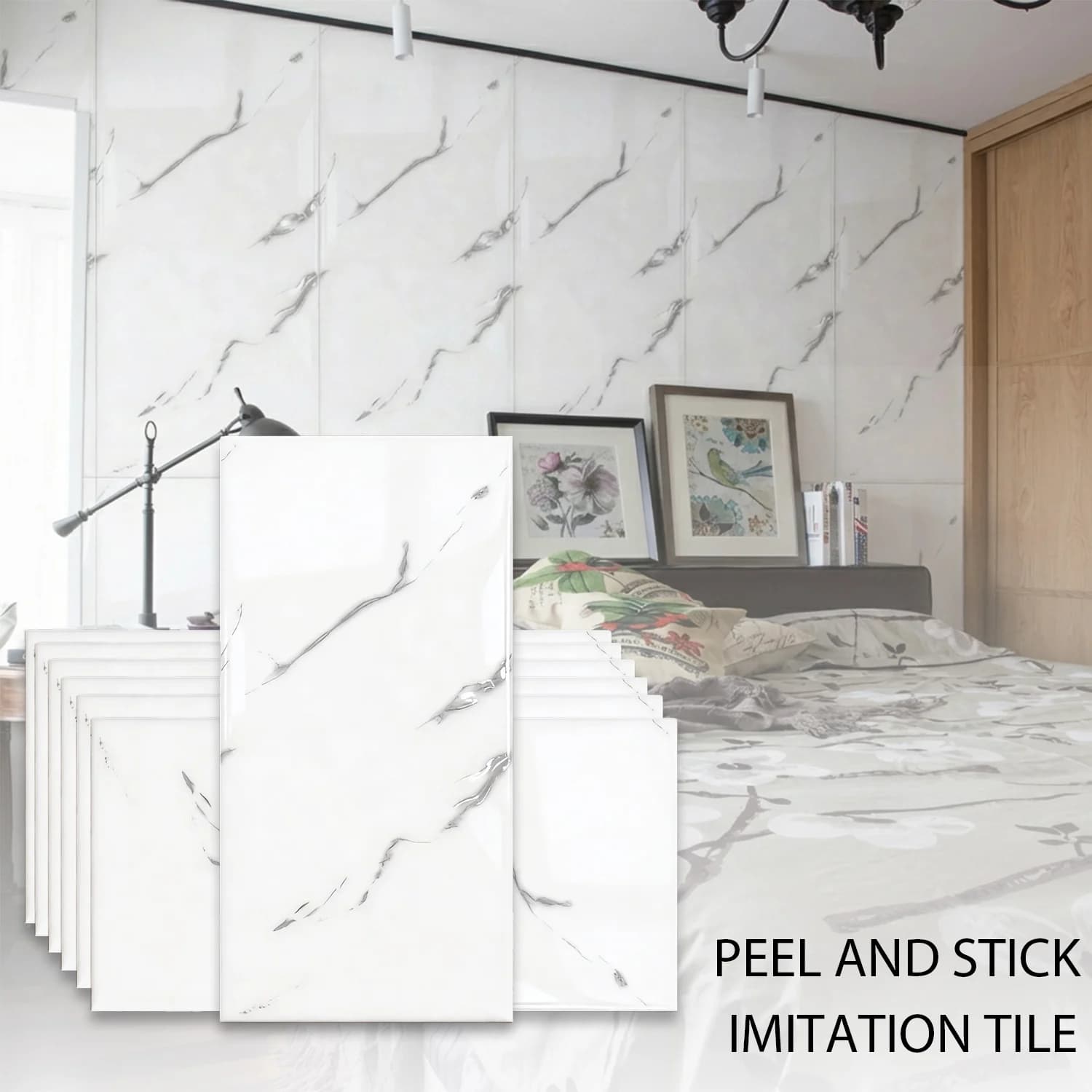 Thickened IXPE Marble Wall Sticker Waterproof Imitation Ceramic Marble Sheet Peel and Stick Wall Decal for Bathroom Home Decor