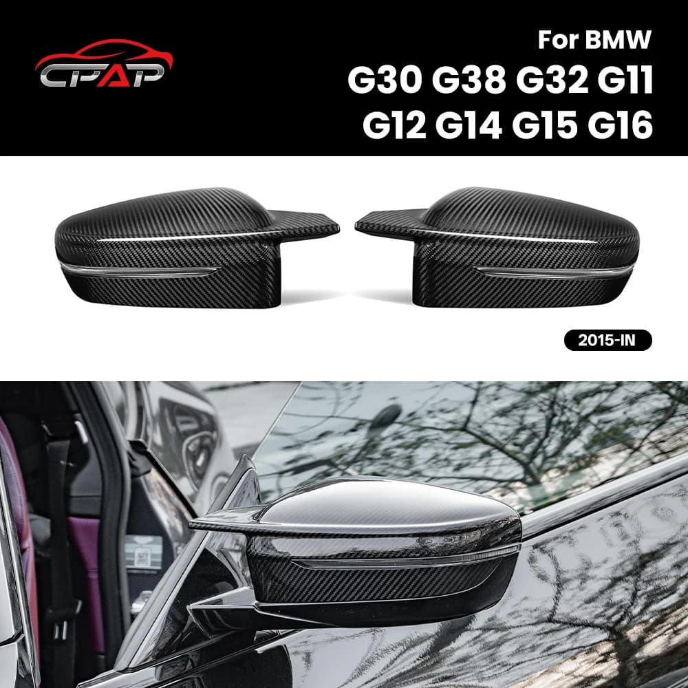 Real Dry Carbon Fiber Car Exterior Side Rearview Cover Mirror Caps for BMW G30 G38 G32 G11 G12 G14 G15 G16 2015-IN M4 Style