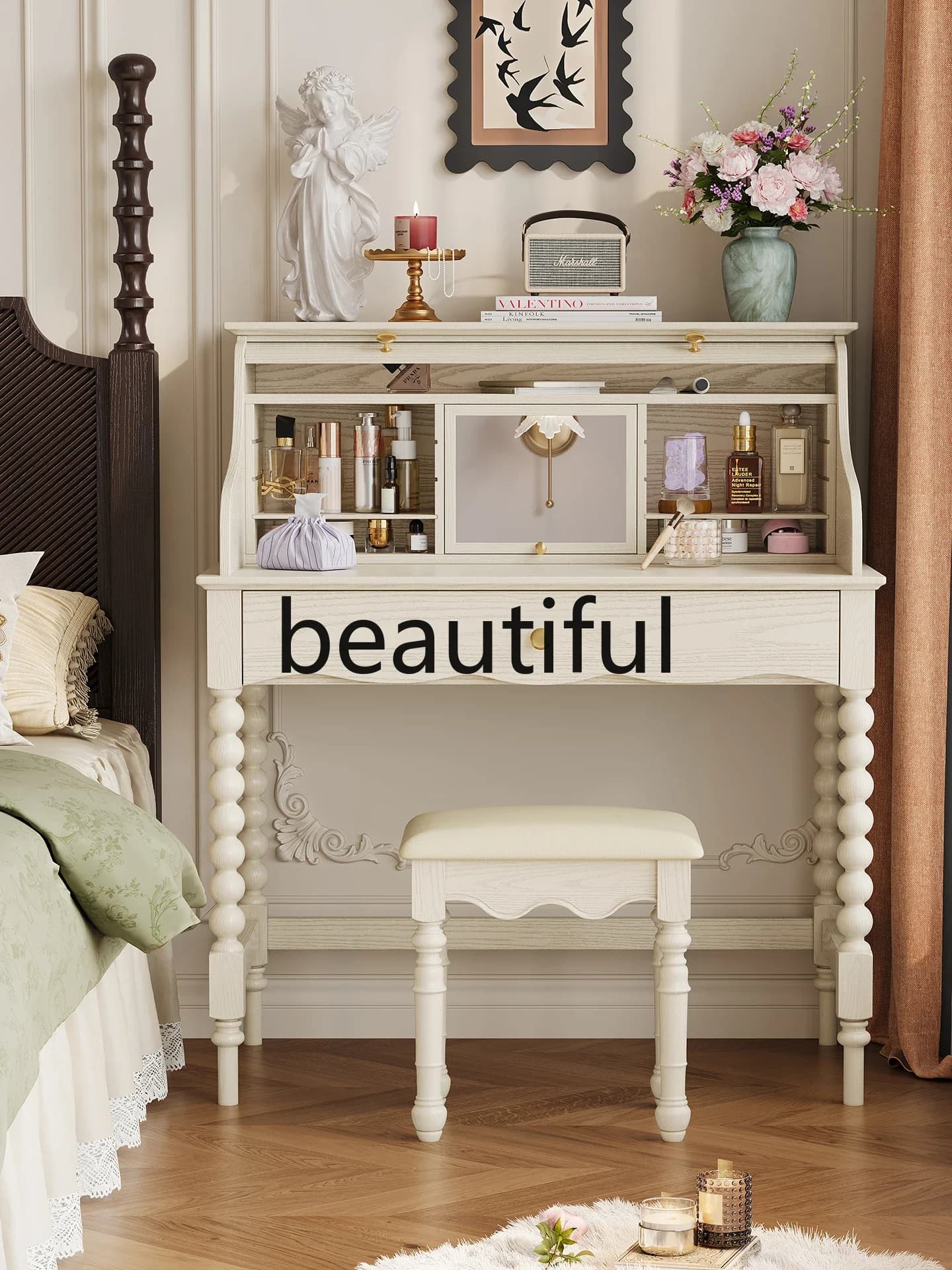 X  Dresser bedroom, all solid wood makeup table size apartment