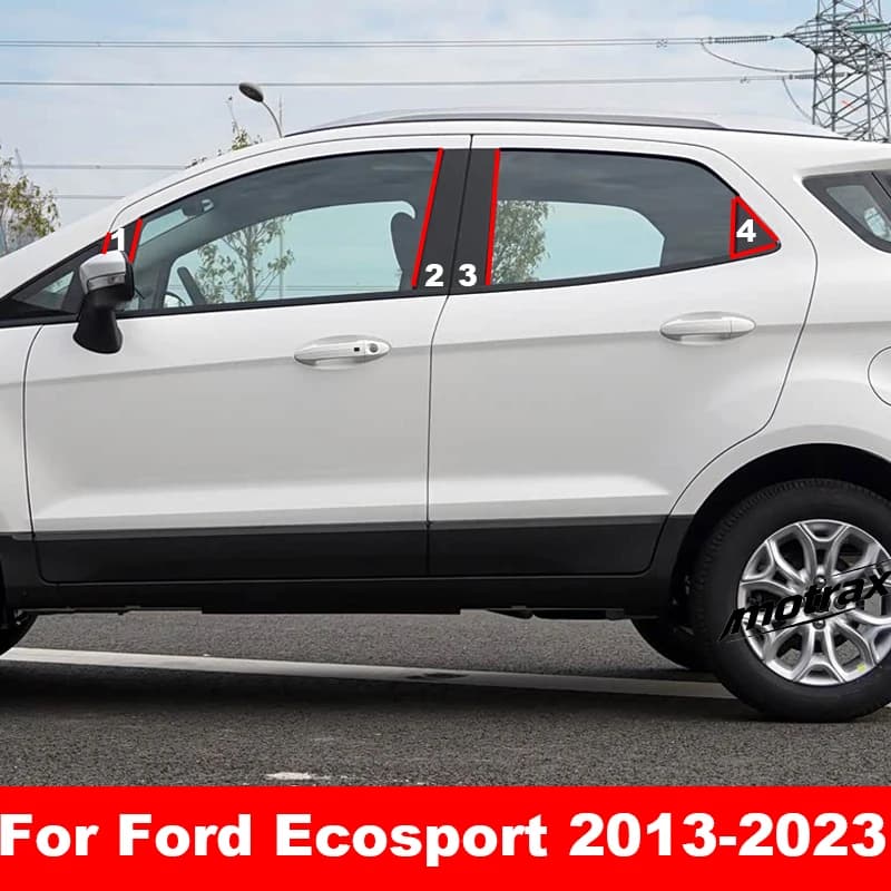 Car Window B C Pillars Posts Molding Trim Fit for Ford Ecosport 2013-2023 Car Exterior Decoration PC Glossy Sticker Accessories