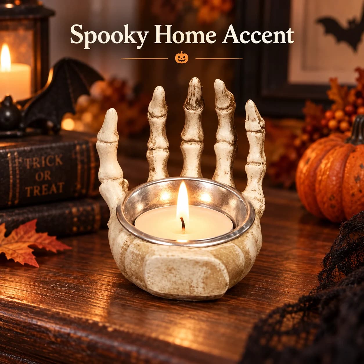 1/3/5pcs Z15 Halloween Skull Hand Candle Holder Gothic Horror Decor Skeleton Hand Tealight Candle Stand Home Party Decoration
