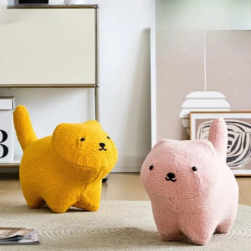 Creative Cat Shaped Children's Stool Cartoon Animal Seat Small Ottoman Chair for Household Shoe Changing Internet Celebrity Desi