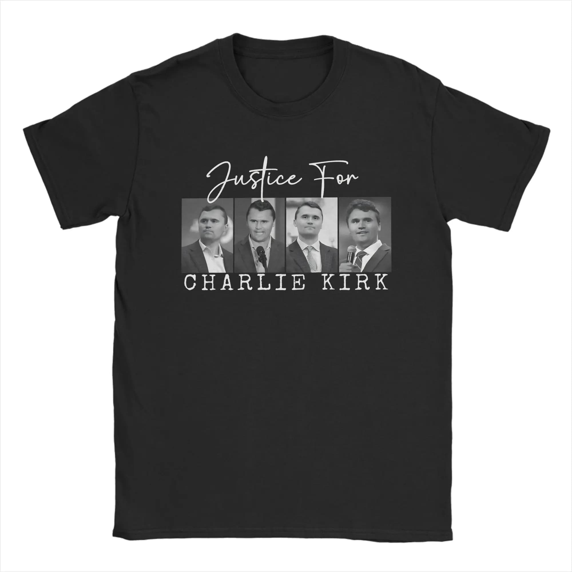 Justice For Charlie Kirk T-Shirt Summer  Pure Cotton T Shirts For Man Harajuku Custom DIY Tshirt Short-Sleeve Streetwear Tees