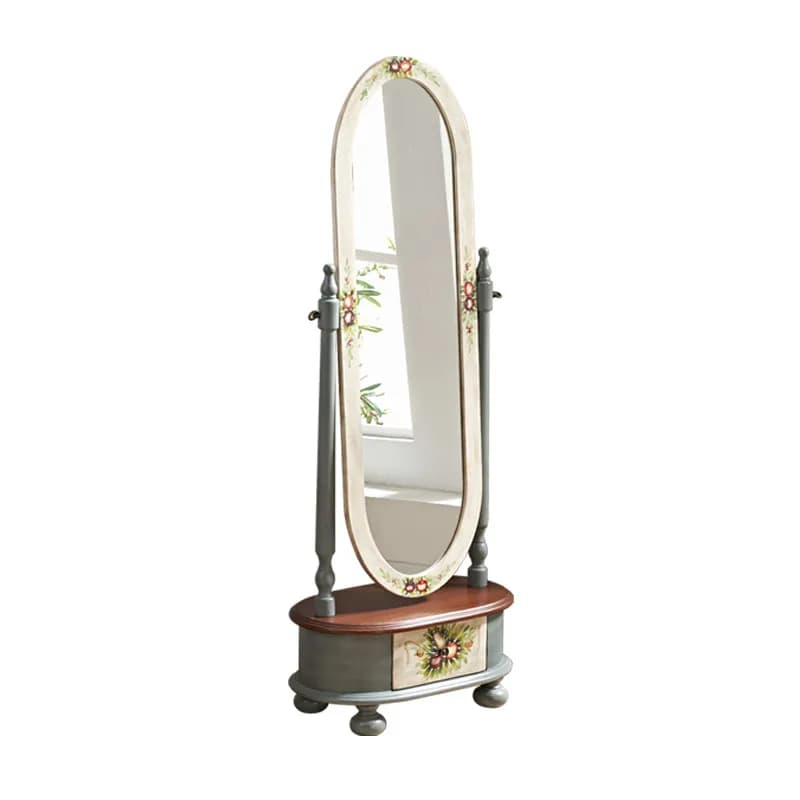 LH full body floor mirror pure hand-painted storage retro old bedroom mirror
