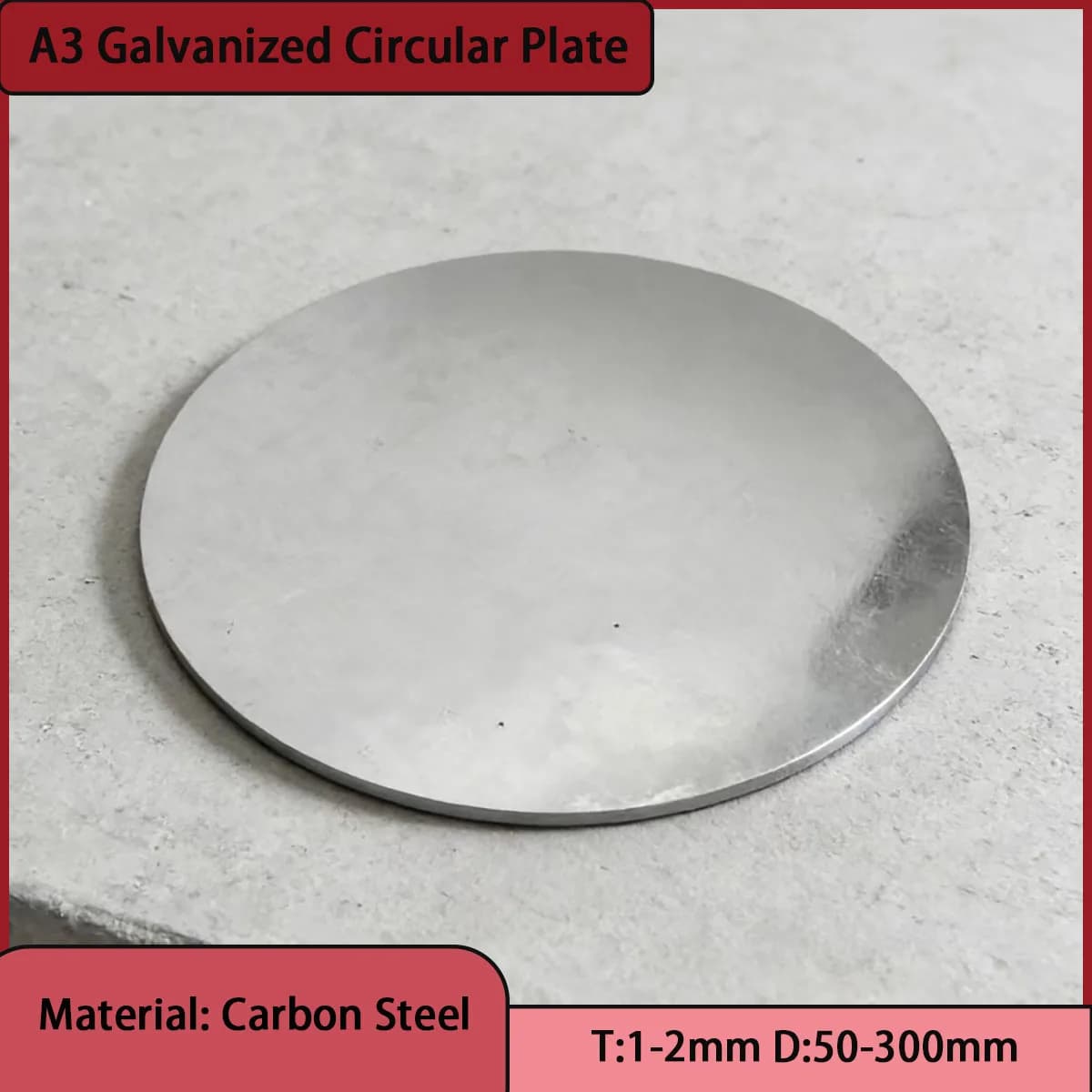 A3 galvanized iron circular plate T: 1-2mm D: 50-300mm used in construction, machinery, etc