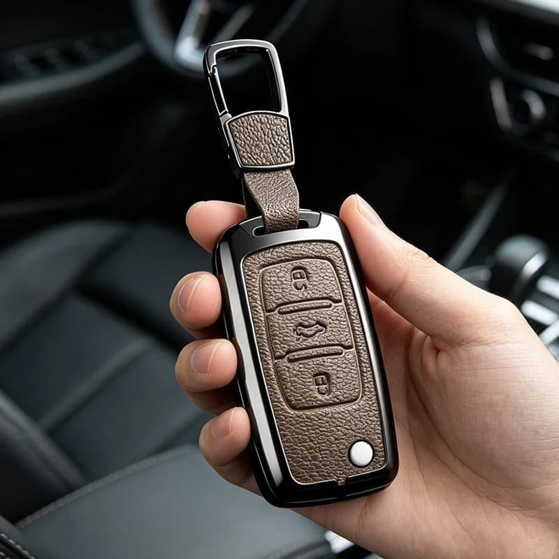 Car Key Case Cover for Volkswagen VW Polo Golf Passat TiguanBeetle Caddy T5 Up Eos Skoda Octavia Seat Leon Altea Metal Shell