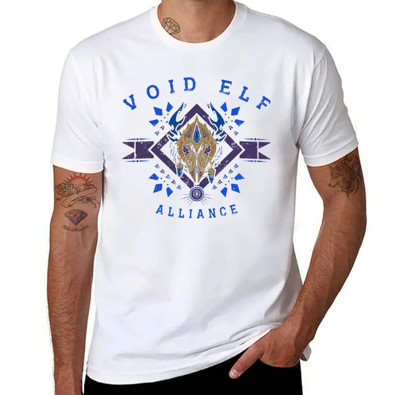 VOID ELF - TRIBAL CREST T-Shirt mens graphic t shirts t shirts for man cotton T-Shirt