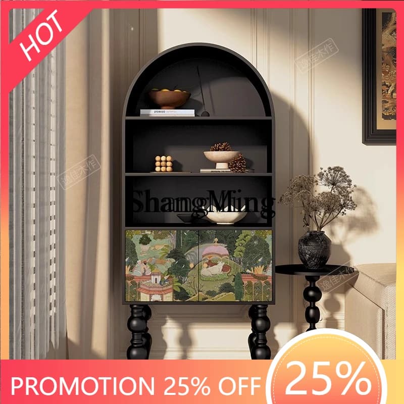 FG good-looking  Garden Solid Wood Bookcase Entry Entrance Living Room Storage Decorative Cabinet Integrated Locker