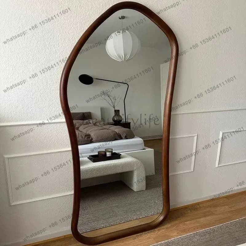 YJ Fitting mirror French retro full-length mirror irregular artistic sense of flooring special-shaped designer model