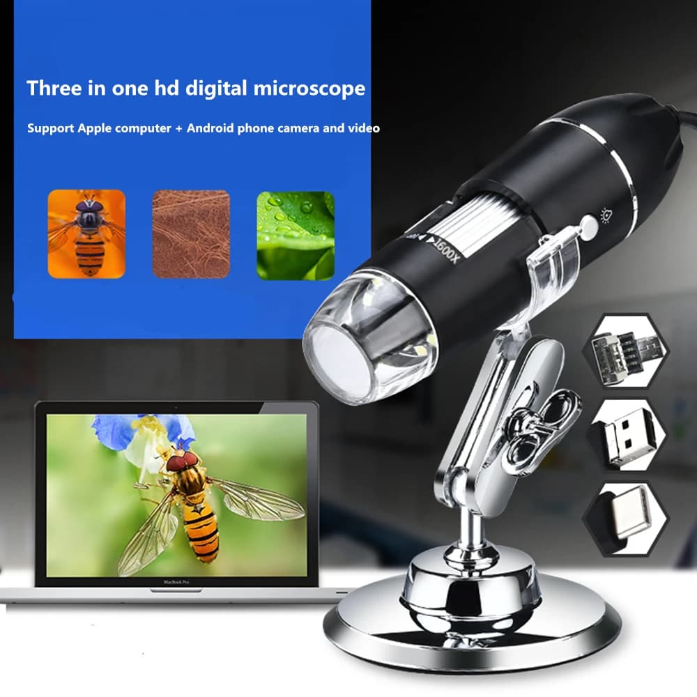 Three-in-one high-definition digital microscope electron microscope to send Apple accurate measurement support