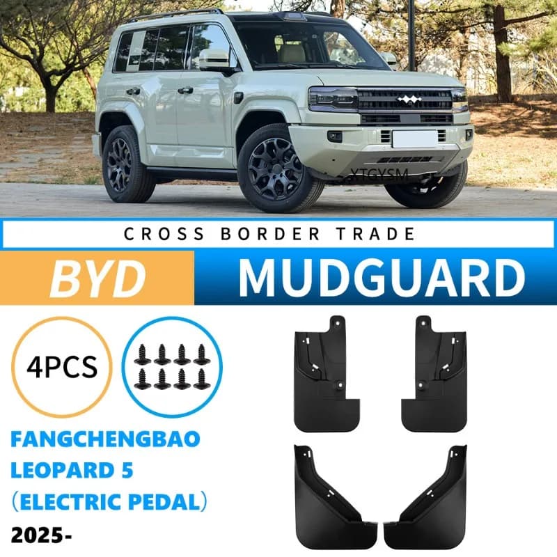 4pcs Car Mud Flaps for BYD Formula Leopard 5 2025 Mudguard Splash Guards Fender Mudflaps Auto Accessories