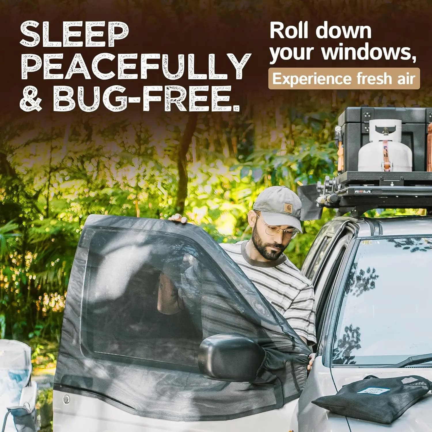 2Pcs/1Set Universal Window Safety Net Vehicle Front Seat Insect Mosquito Repellent Net Suitable For Most Car Van-Type Trucks