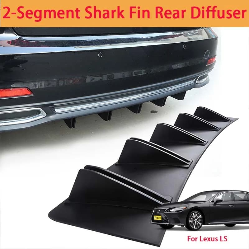 For Lexus LS Shark Fin Rear Diffuser Split Chassis Spoiler Auto Aerodynamic Parts Aerodynamic Modification