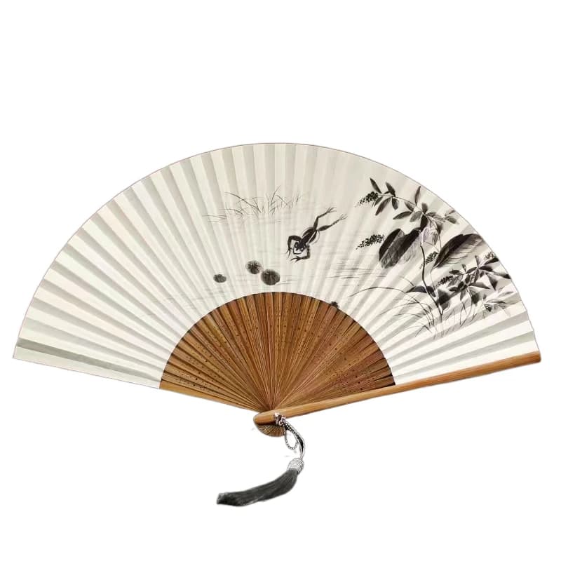 Chinese Retro Folding Hand Fan Bamboo Hand Painted Drama Folding Fan Double Side Vintage Hand Paper Fans Portable Folding Fans
