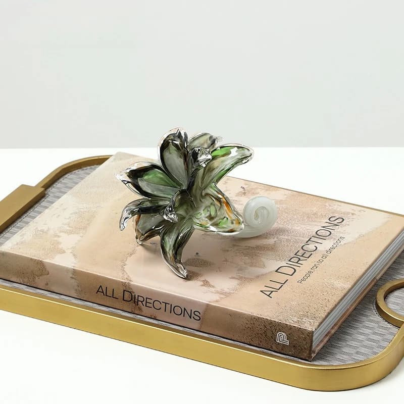 Modern ins style creative petal glass ornaments villa living room TV cabinet desktop high-end accessories