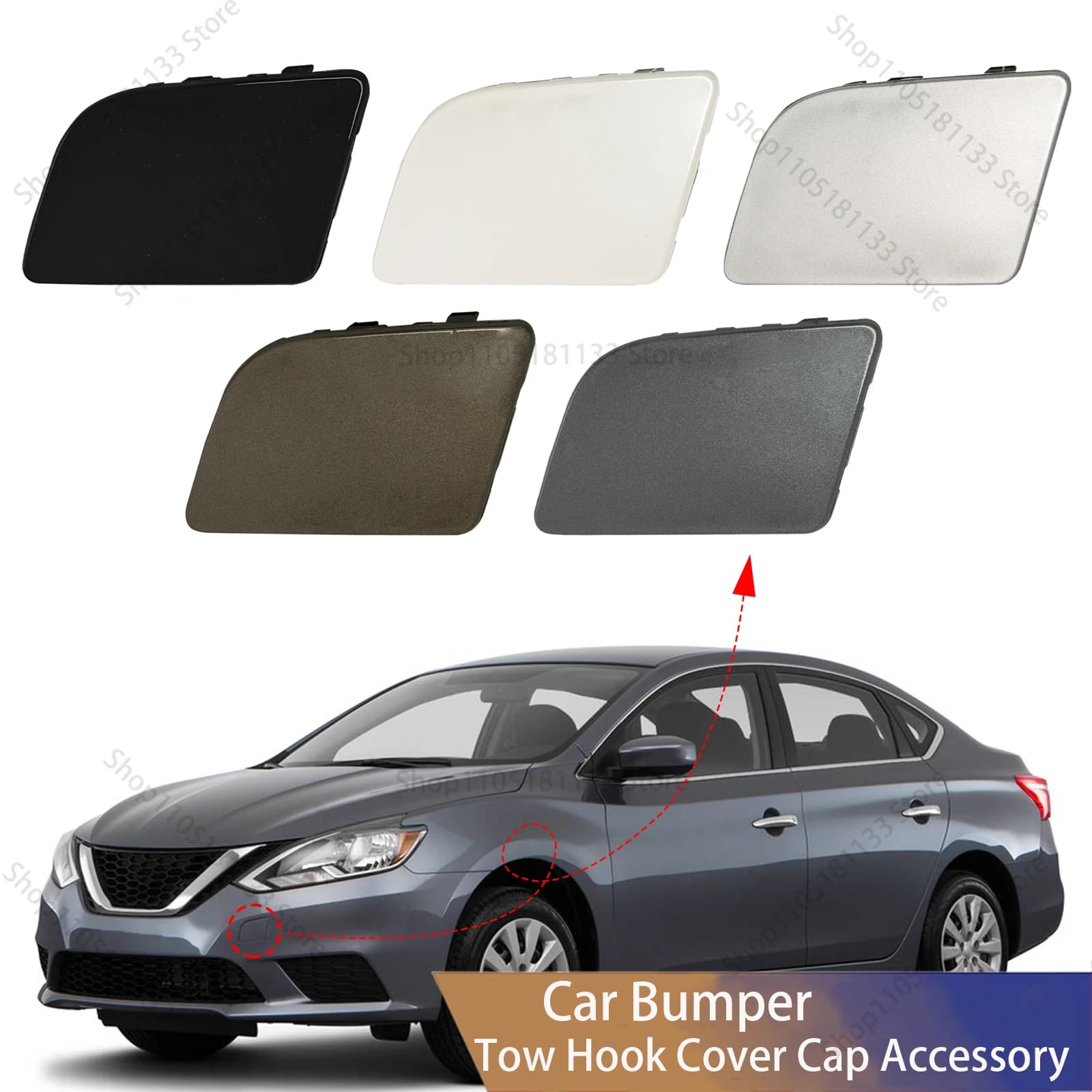 For Nissan Sentra 2016-2019 Front Bumper Tow Hook Cover 622A03YU0H OE Replacement Premium Quality Direct Fit Installation
