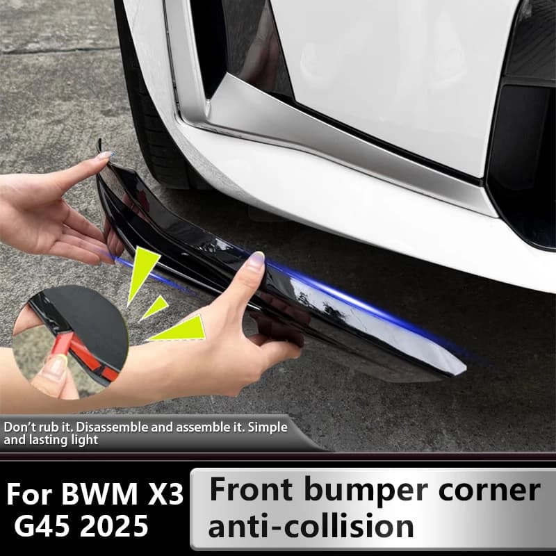 For BMW X3 G45 2025-2026 Car Front Corner Guard Front Bumper Decorative Strip Front Shovel Anti-collision Strip Wrap Accessories