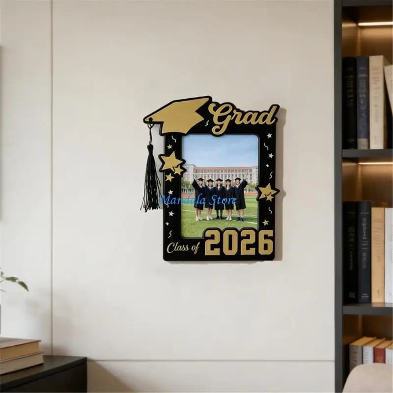 U2JC Class of 2026 Picture Frame 2026 Graduation Photo Frame Tabletop Display Wall Hanging Personalised Graduation Gift