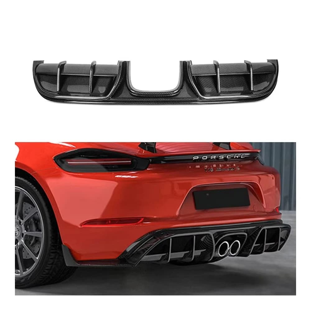 Dry Prepreg Carbon Fiber Bodykit  Back Bumper Spoiler Rear Bumper Lip Diffuser for Porsche 718 Cayman Boxster 982 2016-2024