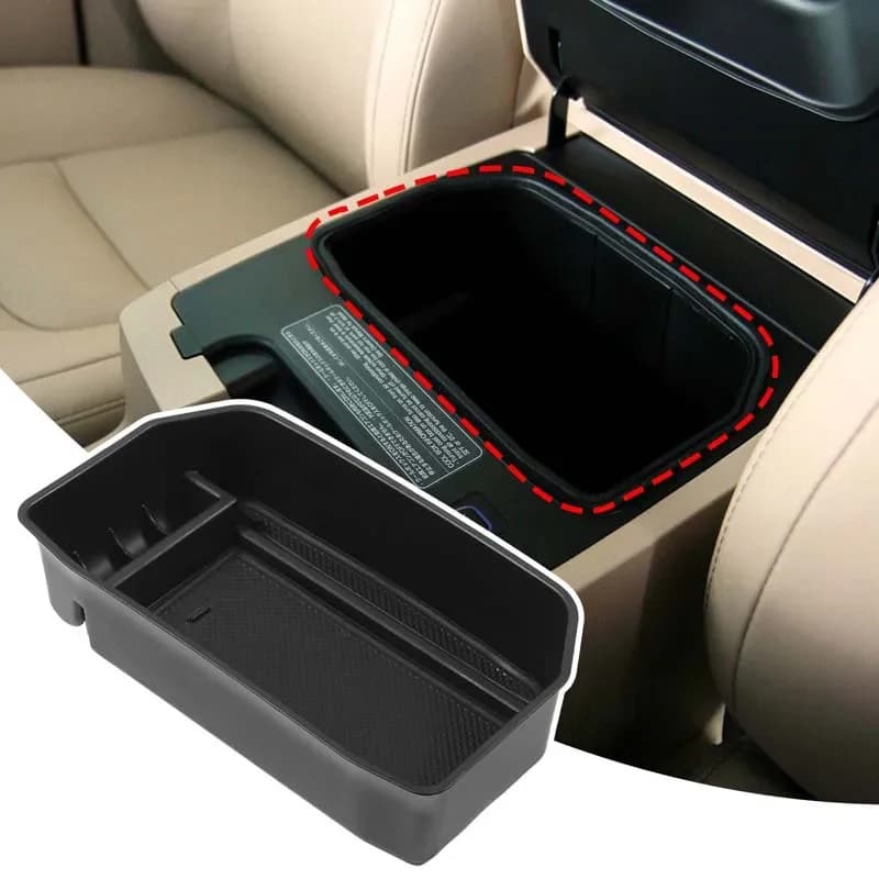 ABS Black For Toyota Land Cruiser 2008-2024 Car Center Control Armrest Box Storage Box Mobile Phone Tray Interior Accessories