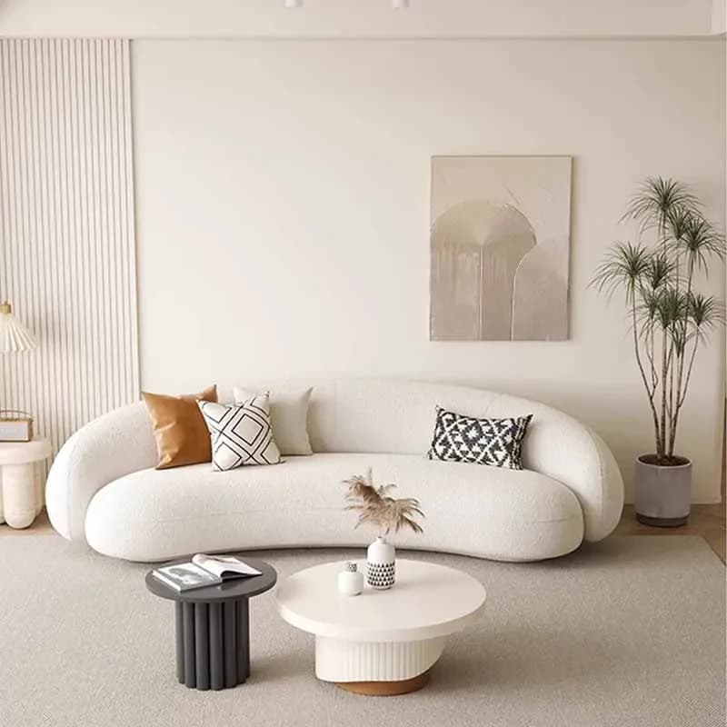 Large Fancy Living Room Sofas Soft New Arrival White Velvet Luxury Lazy Sofa Modern Floor Nordic Divani Da Soggiorno Furniture