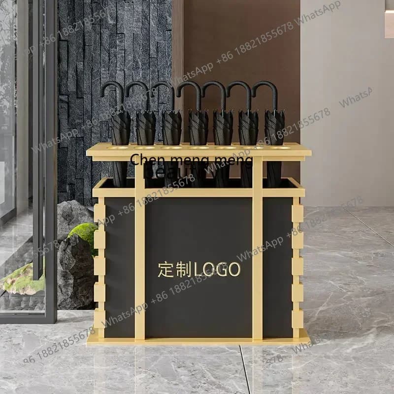 SS new styleCommercial wrought iron umbrella storage rack Stainle steel for bucket storage in hotel lobby ss 7486 ss 7486