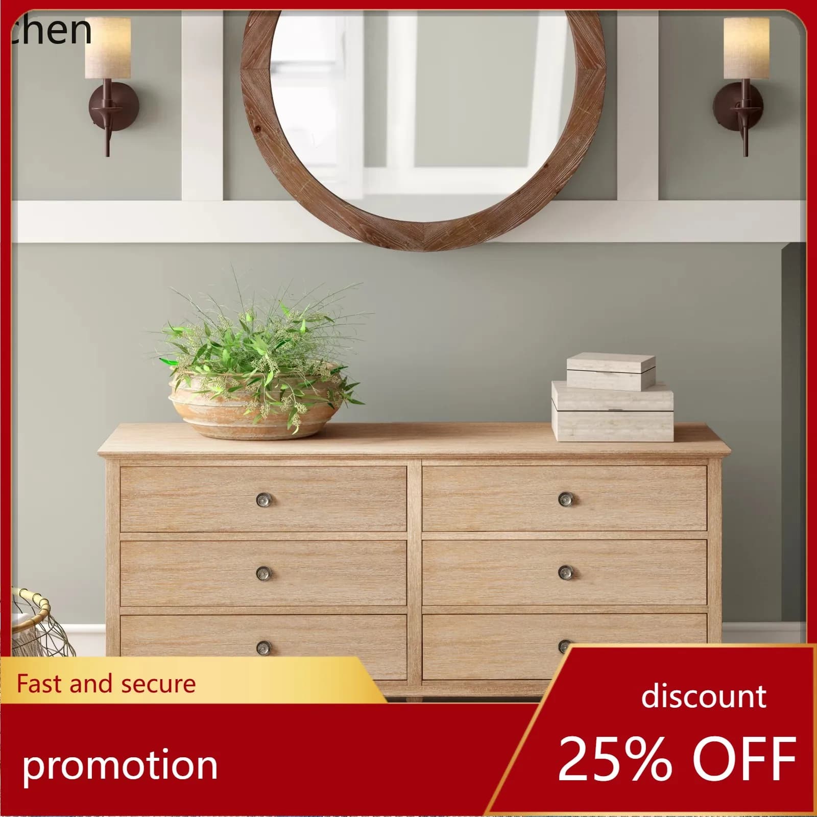 HXL Solid Wood Chest of Drawers Bedroom Bedside Table Living Room Drawer Storage Cabinet
