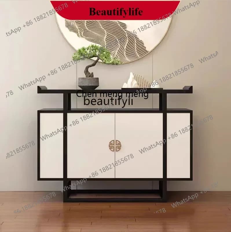 G153 57 New Chinese-style entrance table Zen entrance cabinet Light luxury entry solid wood decorative partition cabinet