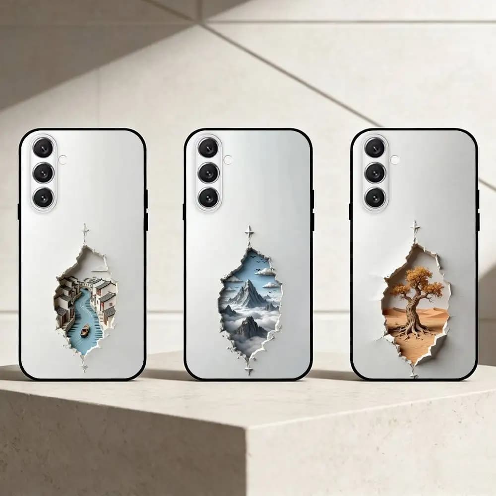 P-Paper Art Illustration Phone Case For Samsung Galaxy A91,80,73,72 ,71,53,52,32 ,31,22,21s,20,Soft Black Case