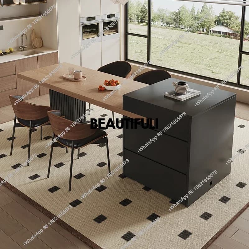 Folding Chairs Dining Table Kitchen Rectangular Stone Island Center Tables Luxury Wood Italian Mesa Comedor Kitchen Furniture