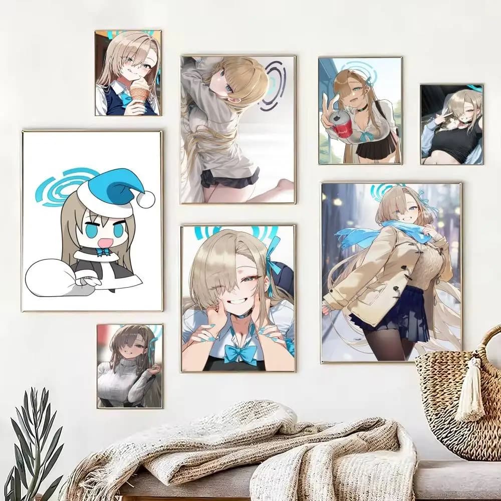 Ichinose Asuna Blue Archive  Poster High Quality Dorm Living Room Aesthetic Wall Decoration Painting Stickers Gift