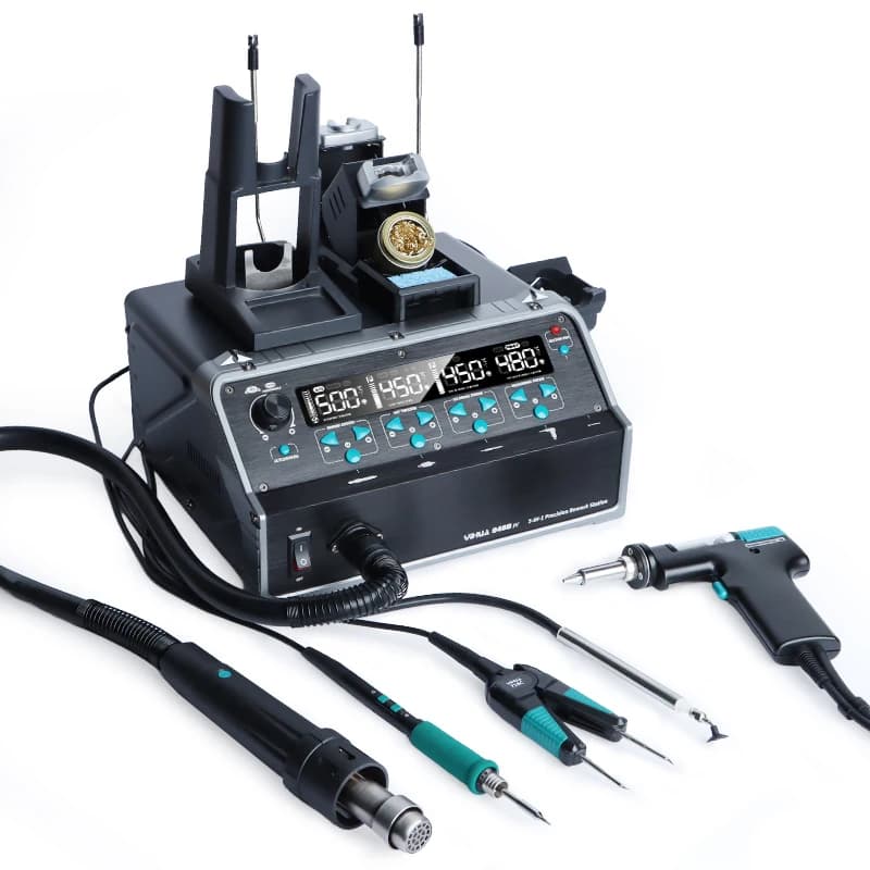 YIHUA-948D IV Multi-Function Repair Soldering Station with High Power Hot Air Gun for BGA Desoldering and Spiral Airflow Nozzles