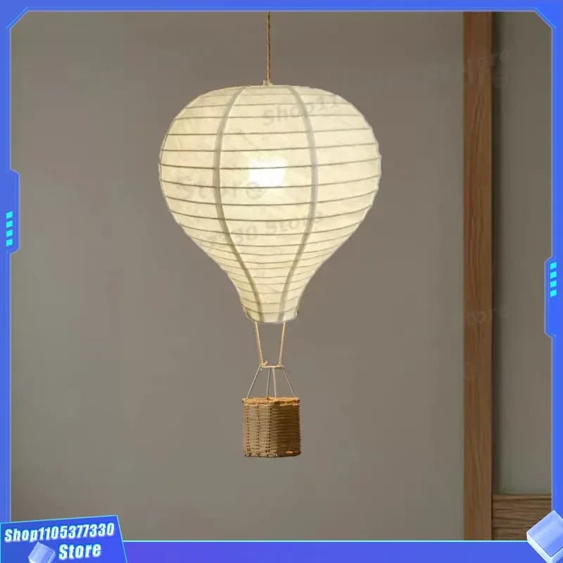 Nordic Handmade Fabric Hot Air Balloon Chandelier for Kids Room Boys Girls Bedroom Decoration Ins Style Pendant Light Fixture