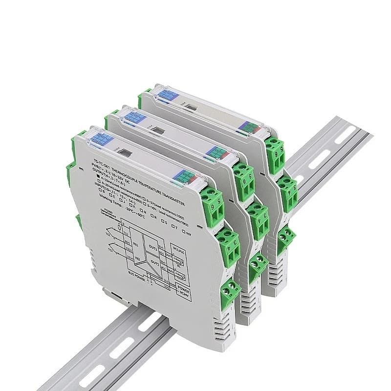 Industrial Plastic Temperature Controller PT100 RTD Type K Thermocouple Input 4-20mA Output 0-10V Analog Signal Isolation